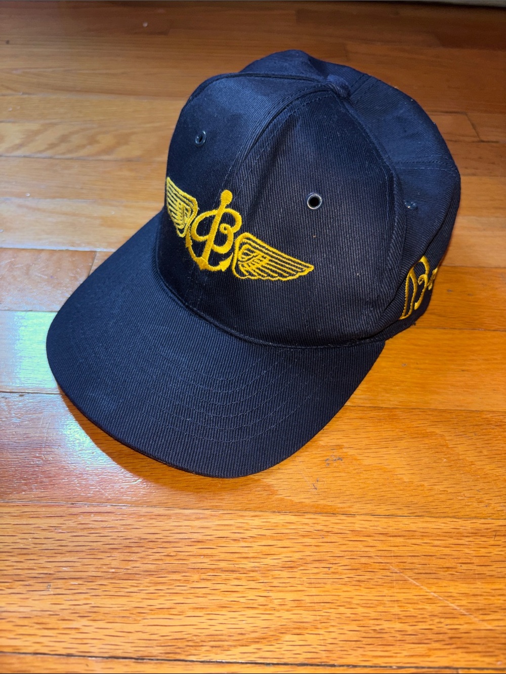 Bretling Navy Baseball Cap with Yellow Winged Logo - Men Accessories
